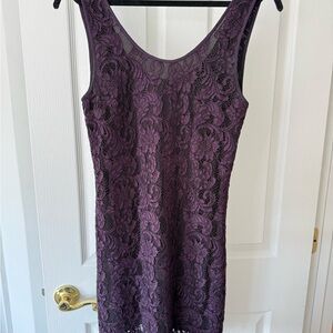 Wilfred Deep Purple Lace Mini Dress
